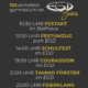 10:30 UHR FESTAKT im Ballhaus 12:00 UHR FESTUMZUG zum EGD 14:00 UHR SCHULFEST im EGD 19:00 UHR COURASSION im EGD 21:00 UHR TAMMO FÖRSTER im EGD 22:00 UHR FEIERKLANG im EGD